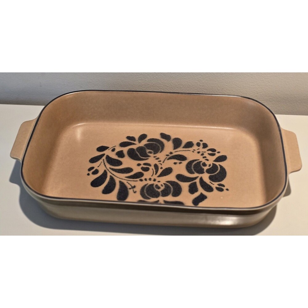 Pfaltzgraff Village 2 Qt Rectangular Baker Stoneware Dish #236 USA Folk Floral